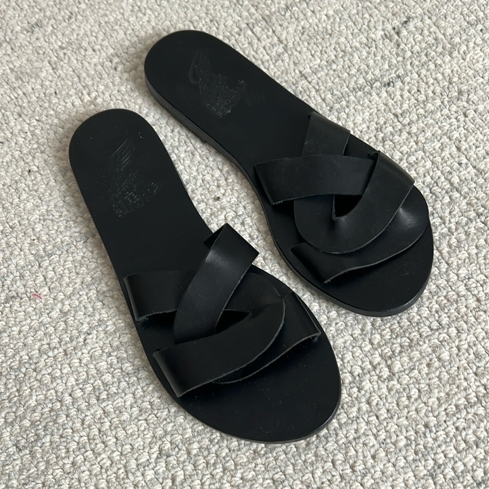 Ancient Greek arachne black sandals, size 39. Like new